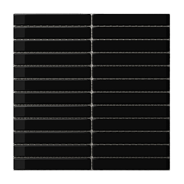 Otsu Kit-Kat Mosaic Tile Sheet Gloss Black - 295 x 295mm