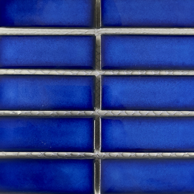 Stonehouse Studio Otsu Kit-Kat Mosaic Tile Sheet Gloss Blue - 295 x 295mm