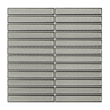 Otsu Concave Kit-Kat Mosaic Tile Sheet Gloss Light Grey Speckled - 295 x 295mm