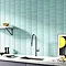 Otsu Kit-Kat Mosaic Tile Sheet Gloss Light Teal - 295 x 295mm