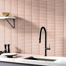 Otsu Kit-Kat Mosaic Tile Sheet Gloss Pink - 295 x 295mm