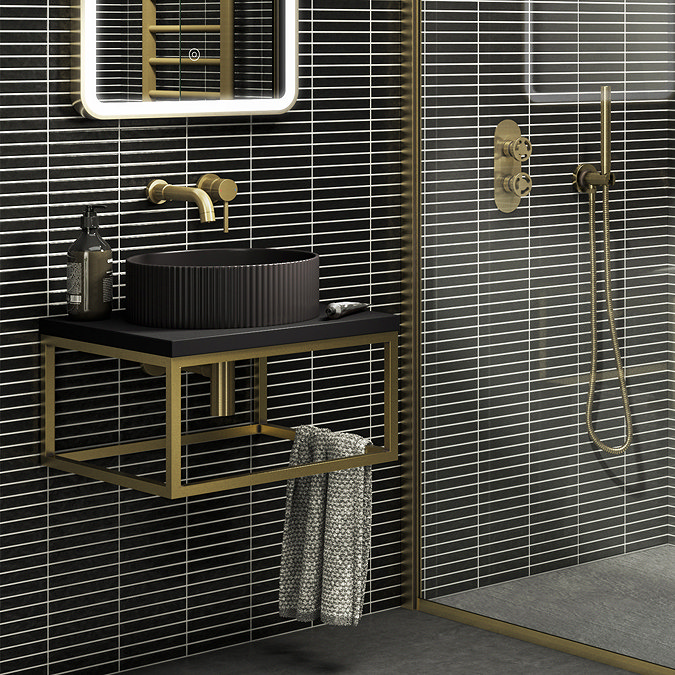 Stonehouse Studio Otsu Kit-Kat Mosaic Tile Sheet Matt Black - 295 x 295mm