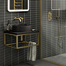 Stonehouse Studio Otsu Kit-Kat Mosaic Tile Sheet Matt Black - 295 x 295mm