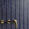 Stonehouse Studio Otsu Mini Herringbone Mosaic Tile Sheet Gloss Dark Blue - 306 x 290mm