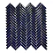 Otsu Mini Herringbone Mosaic Tile Sheet Gloss Dark Blue - 306 x 290mm