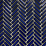 Stonehouse Studio Otsu Mini Herringbone Mosaic Tile Sheet Gloss Dark Blue - 306 x 290mm