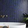 Stonehouse Studio Otsu Mini Herringbone Mosaic Tile Sheet Gloss Dark Blue - 306 x 290mm