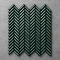 Otsu Mini Herringbone Mosaic Tile Sheet Gloss Green - 306 x 290mm