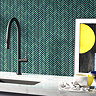 Stonehouse Studio Otsu Mini Herringbone Mosaic Tile Sheet Gloss Green - 306 x 290mm