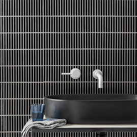 Otsu Mini Kit-Kat Mosaic Tile Sheet Gloss Black - 290 x 280mm