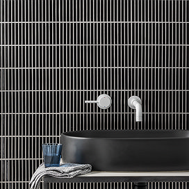 Otsu Mini Kit-Kat Mosaic Tile Sheet Gloss Black - 290 x 280mm