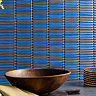 Stonehouse Studio Otsu Mini Kit-Kat Mosaic Tile Sheet Gloss Blue Speckled - 290 x 280mm