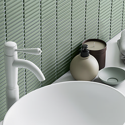 Stonehouse Studio Otsu Mini Kit-Kat Mosaic Tile Sheet Gloss Fjord Green - 290 x 280mm