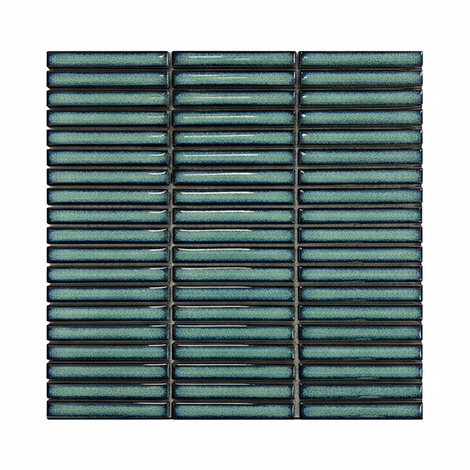Stonehouse Studio Otsu Mini Kit-Kat Mosaic Tile Sheet Gloss Turquoise Speckled