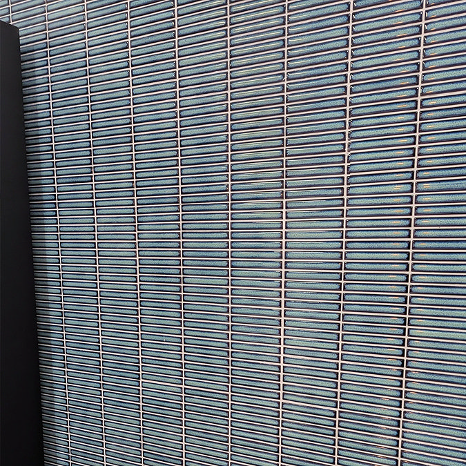 Stonehouse Studio Otsu Mini Kit-Kat Mosaic Tile Sheet Gloss Turquoise Speckled