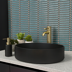 Stonehouse Studio Otsu Mini Kit-Kat Mosaic Tile Sheet Gloss Turquoise Speckled