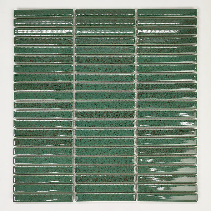 Stonehouse Studio Otsu Mini Kit-Kat Mosaic Tile Sheet Moss Green - 290 x 280mm