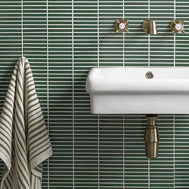 Stonehouse Studio Otsu Mini Kit-Kat Mosaic Tile Sheet Moss Green - 290 x 280mm