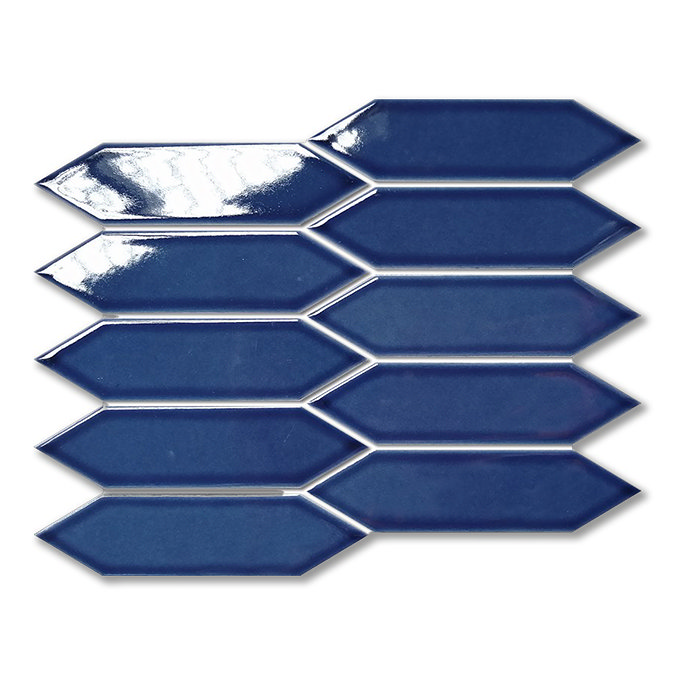 Stonehouse Studio Otsu Picket Mosaic Tile Sheet Gloss Blue - 324 x 292mm