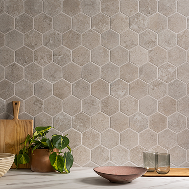 Stonehouse Studio Otsu Stone Effect Hexagon Mosaic Tile Sheet - 256 x 295mm