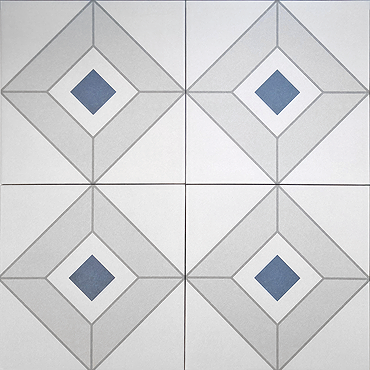 Stonehouse Studio Oxford Indigo Patterned Wall and Floor Tiles - 225 x 225mm