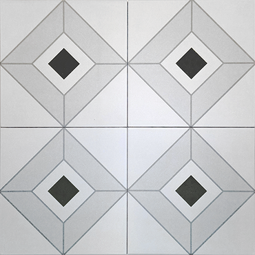 Stonehouse Studio Oxford Jet Patterned Wall and Floor Tiles - 225 x 225mm