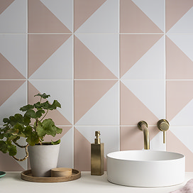 Stonehouse Studio Pinnacle Blush Geometric Patterned Tiles - 225 x 225mm