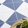 Stonehouse Studio Pinnacle Indigo Blue Geometric Patterned Wall and Floor Tiles - 225 x 225mm