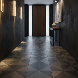 Stonehouse Studio Pinnacle Ink & Charcoal Geometric Patterned Tiles