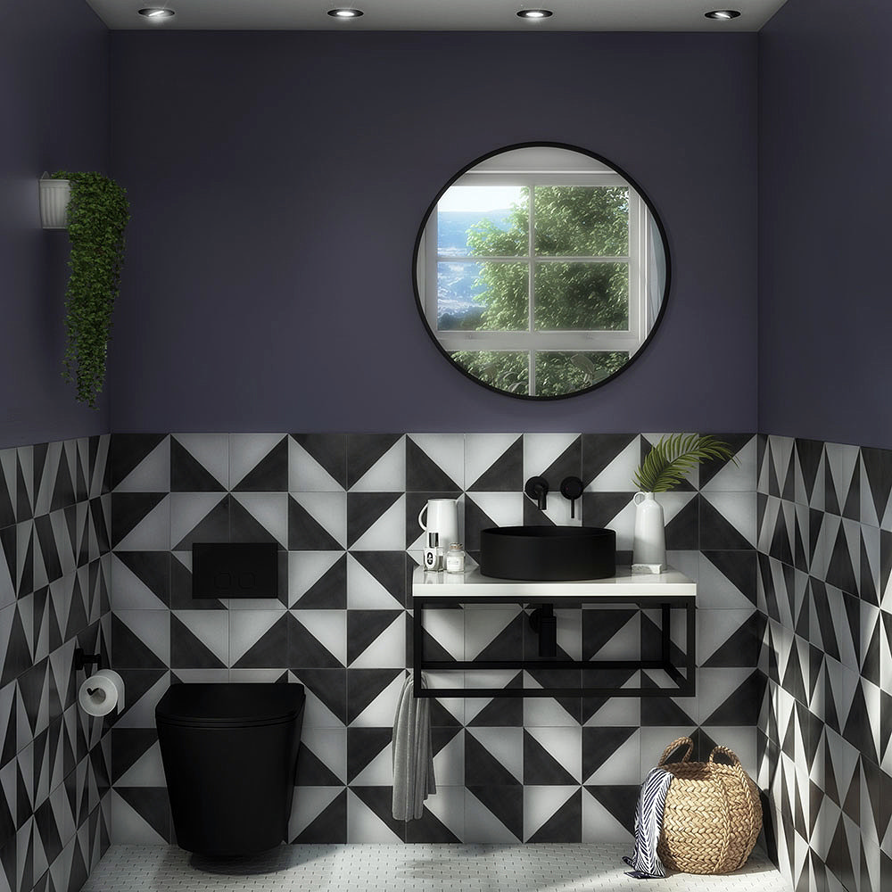 Stonehouse Studio Pinnacle Jet Patterned Tiles 225 x 225mm