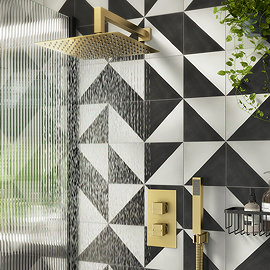 Stonehouse Studio Pinnacle Jet Geometric Patterned Tiles - 225 x 225mm