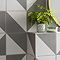 Stonehouse Studio Pinnacle Smoke Grey Geometric Patterned Wall and Floor Tiles - 225 x 225mm