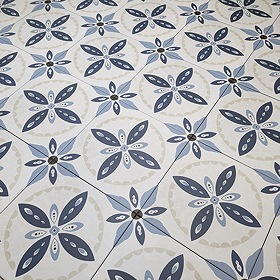 Stonehouse Studio Porto Blue Encaustic Effect Tiles - 225 x 225mm