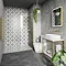 Stonehouse Studio Porto Charcoal Encaustic Effect Tiles - 225 x 225mm  In Bathroom Large Image