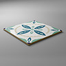 Stonehouse Studio Porto Teal Encaustic Effect Tiles - 225 x 225mm additional Large Image