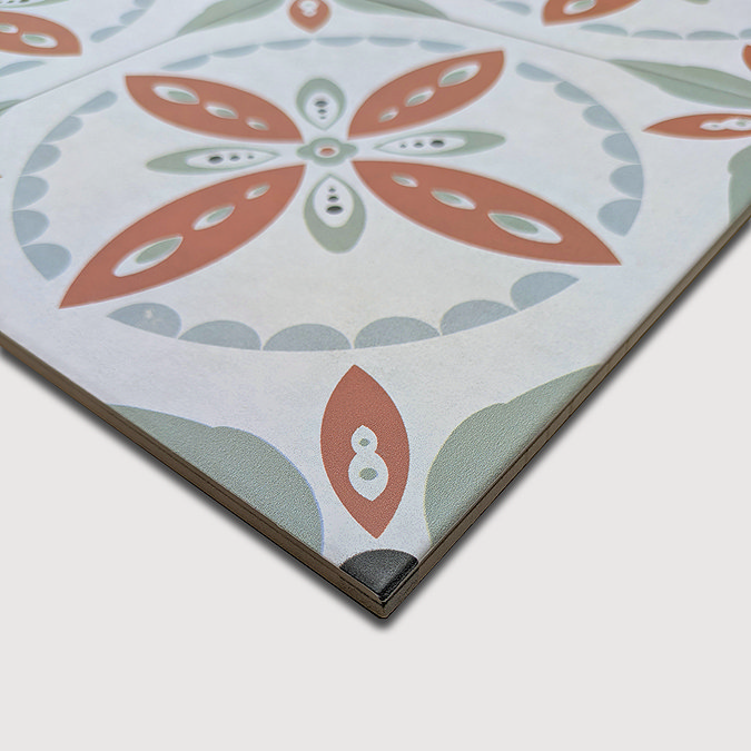 Stonehouse Studio Porto Terracotta Encaustic Effect Tiles - 225 x 225mm