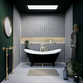 Stonehouse Studio Positano Deck Chair Jet Wall and Floor Tiles - 225 x 225mm