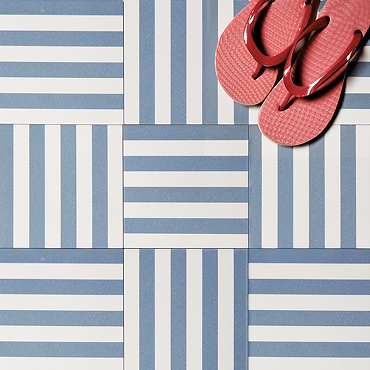 Stonehouse Studio Positano Deck Chair Ocean Blue Wall and Floor Tiles - 225 x 225mm