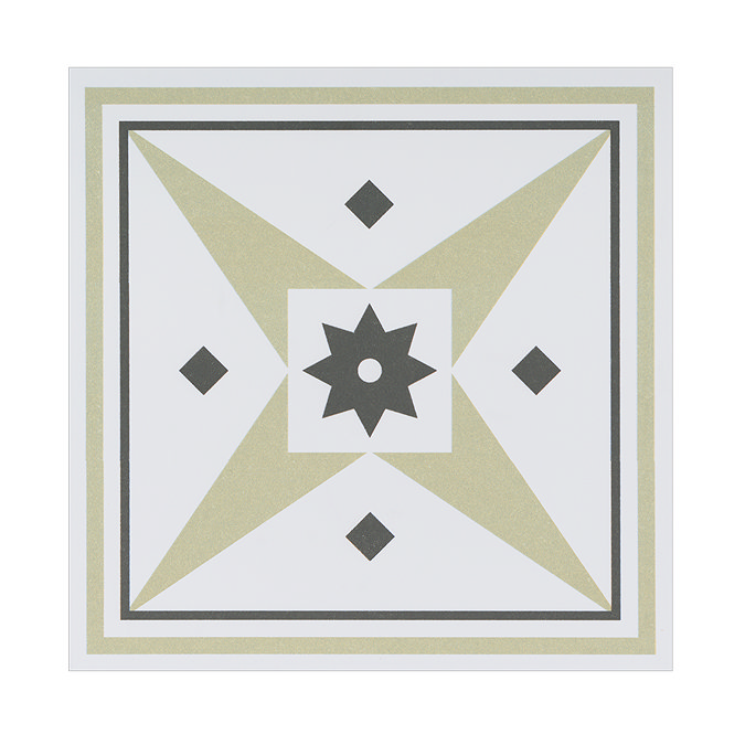 Stonehouse Studio Prague Moss Patterned Wall and Floor Tiles - 225 x 225mm