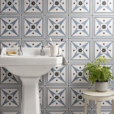 Stonehouse Studio Prague Pacific Patterned Wall and Floor Tiles - 225 x 225mm