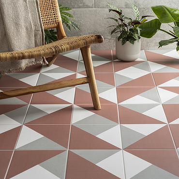Stonehouse Studio Prism Brick Geometric Patterned Wall and Floor Tiles - 225 x 225mm