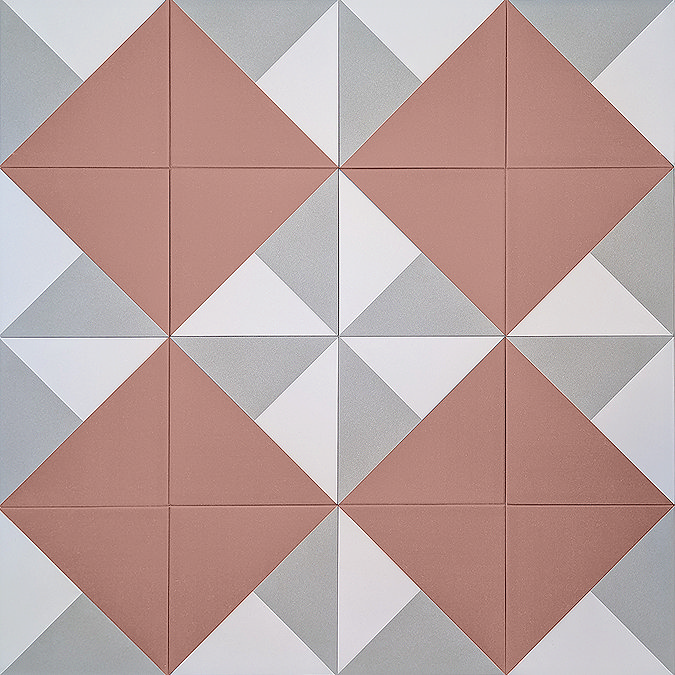Stonehouse Studio Prism Blush Geometric Patterned Wall and Floor Tiles - 225 x 225mm