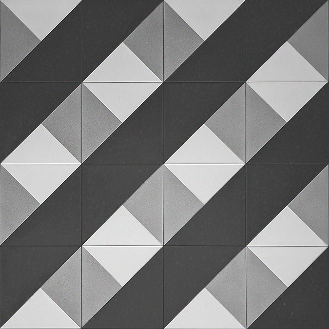 Stonehouse Studio Prism Jet Geometric Patterned Wall and Floor Tiles - 225 x 225mm