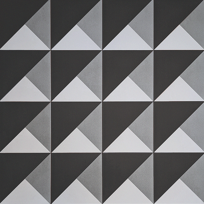 Stonehouse Studio Prism Jet Geometric Patterned Wall and Floor Tiles - 225 x 225mm
