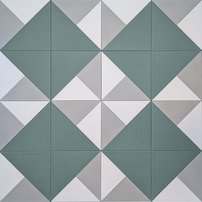 Stonehouse Studio Prism Teal Geometric Patterned Wall and Floor Tiles - 225 x 225mm