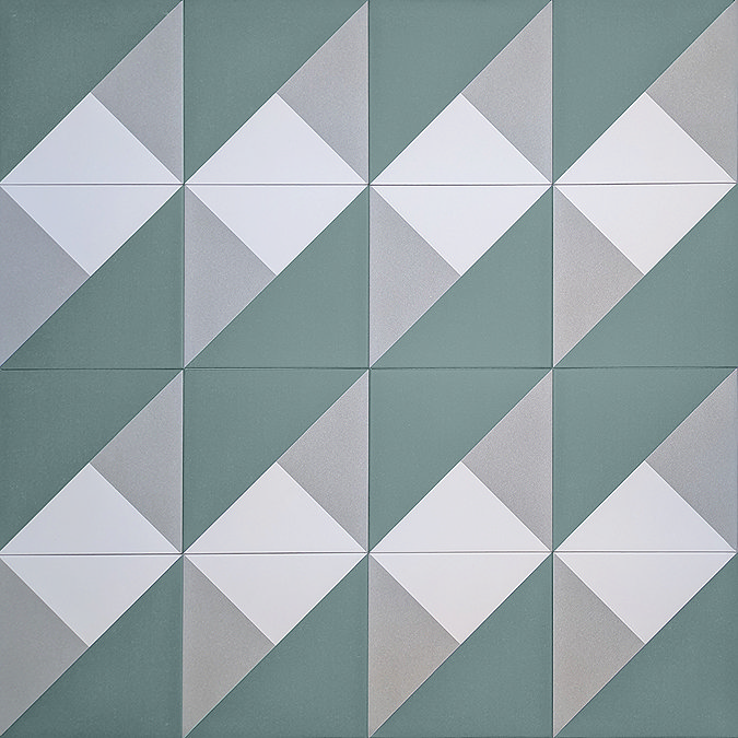 Stonehouse Studio Prism Teal Geometric Patterned Wall and Floor Tiles - 225 x 225mm