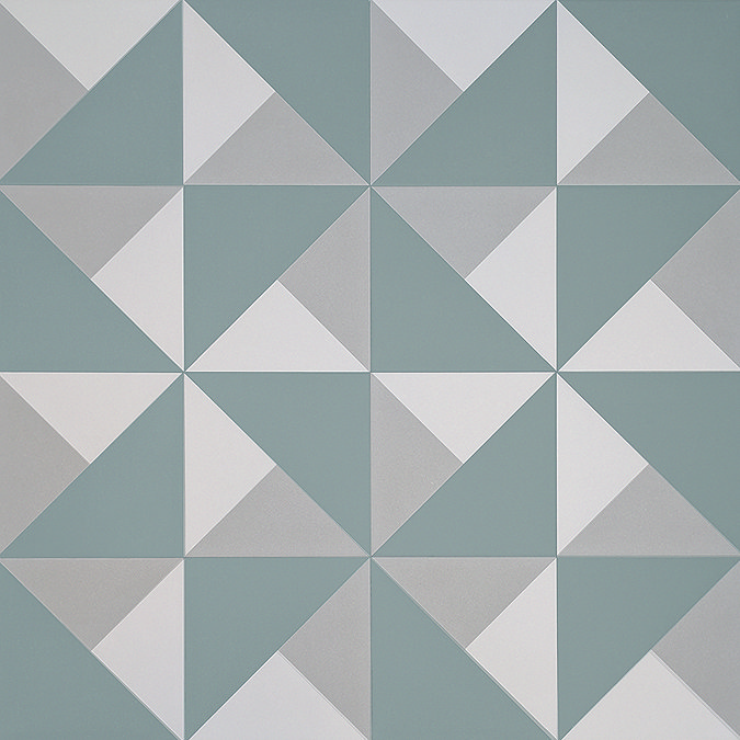 Stonehouse Studio Prism Teal Geometric Patterned Wall and Floor Tiles - 225 x 225mm