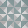 Stonehouse Studio Prism Teal Geometric Patterned Wall and Floor Tiles - 225 x 225mm