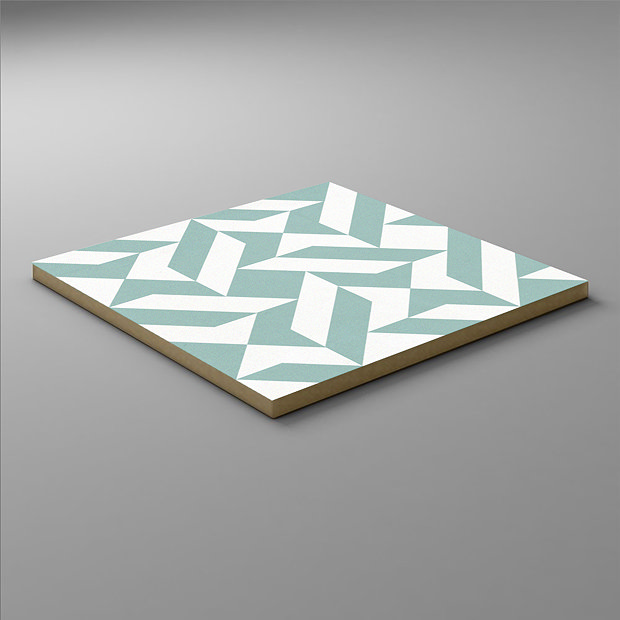 Stonehouse Studio Quattro Aqua Patterned Wall and Floor Tiles 225 x 225mm