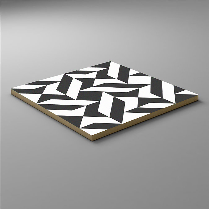 Stonehouse Studio Quattro Black Patterned Wall and Floor Tiles - 225 x 225mm